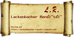 Lackenbacher Renátó névjegykártya